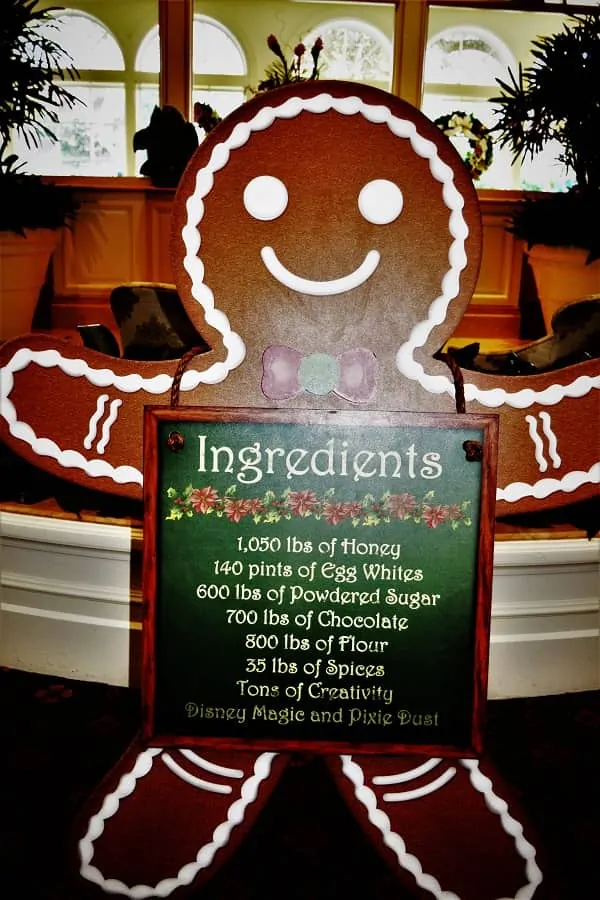 Grand Floridian Gingerbread House Ingredients