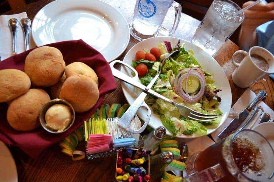 Salad and bread at LIberty Tree