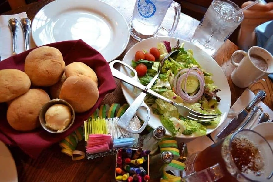Salad and bread at LIberty Tree
