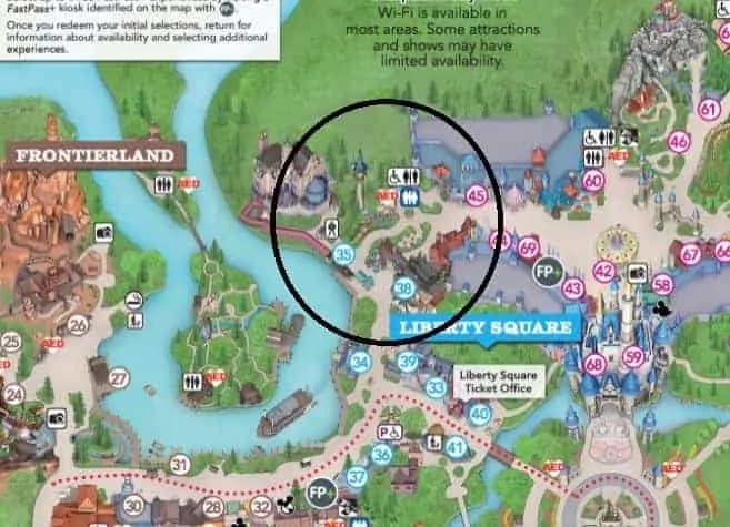 Location of Rapunzel's Tower on Magic Kingdom Park Map