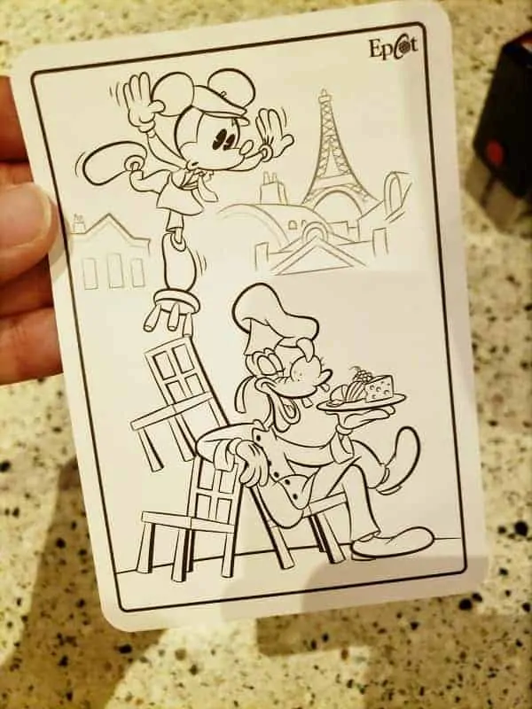 Epcot Kidcot Coloring Card