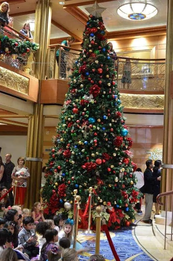 Christmas Tree in Atrium on Disney Cruise