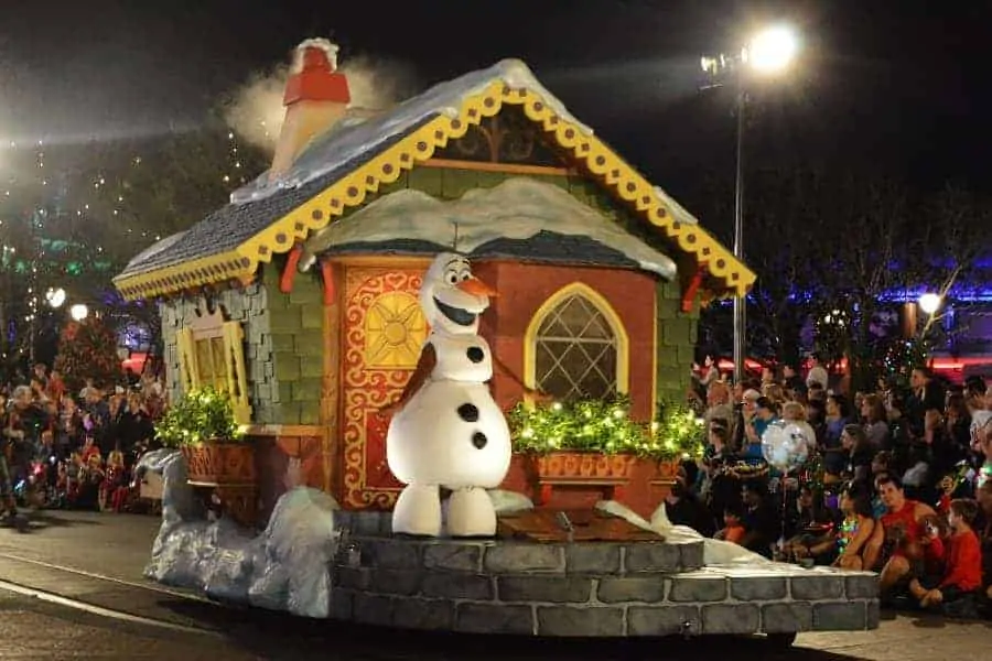 Christmas Parade at Disney Featuring Olaf