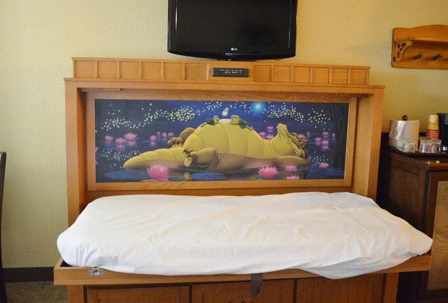 Hidden bed in Disney Port Orleans Royal Guest Room 