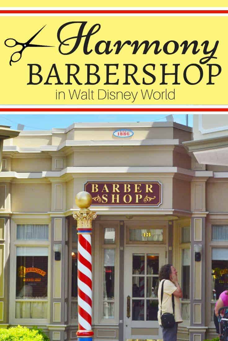 Getting a haircut at Harmony Barber shop in Magic Kingdom