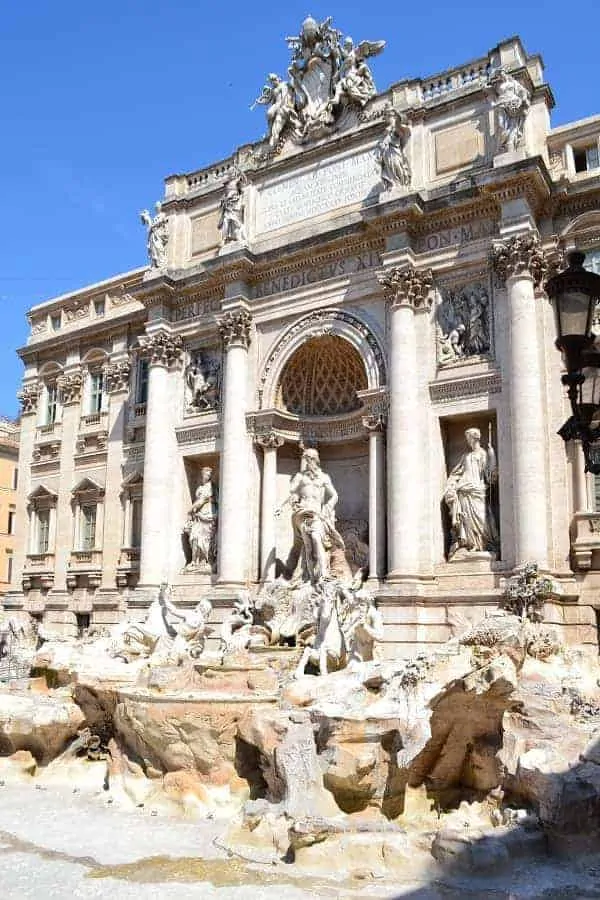 Trevi Fountain without water