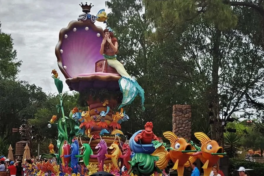 Ariel float in Festival of Fantasy Parade