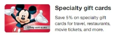 Discount Disney Gift Cards at Target