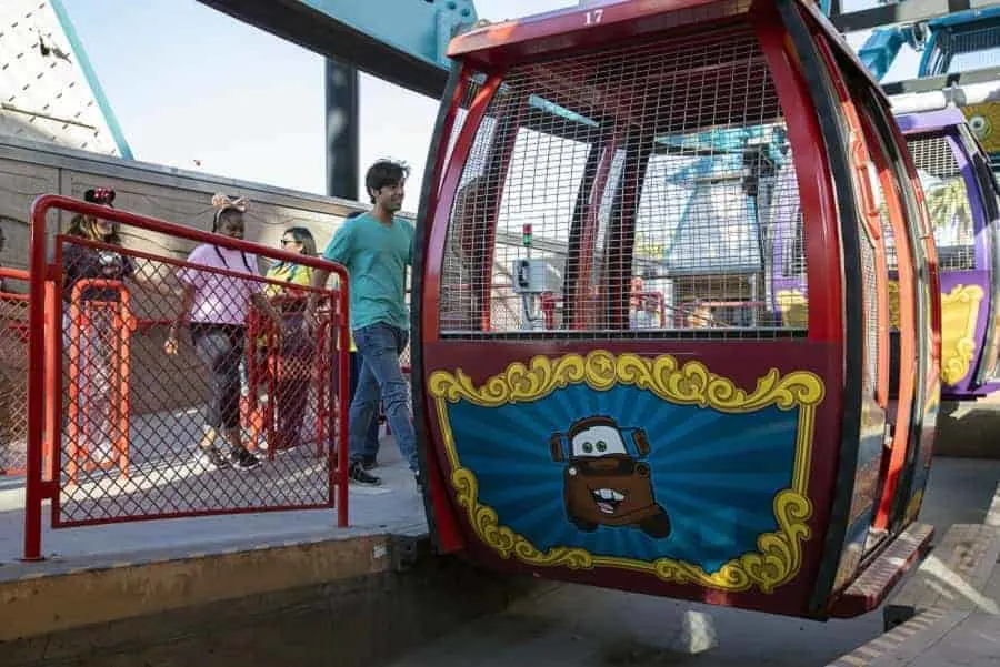 Gongolas on Pixar Pier Ferris Wheel