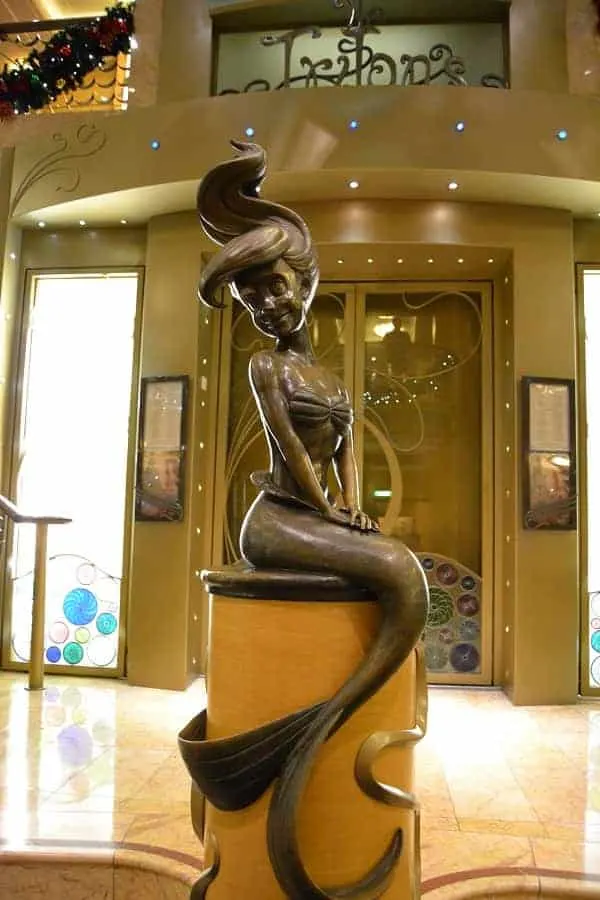 Disney Wonder Mermaid Statue on the Disney Wonder