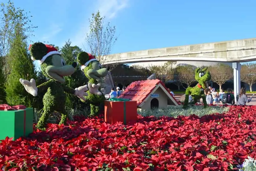 Epcot Park Christmas Decorations