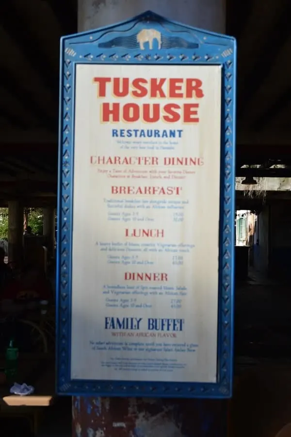 Tusker House Price for Meals