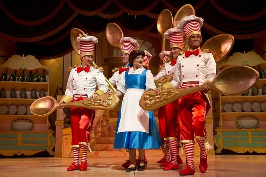 Costumes in the Live Beauty and Beast show at Hollywood Studios