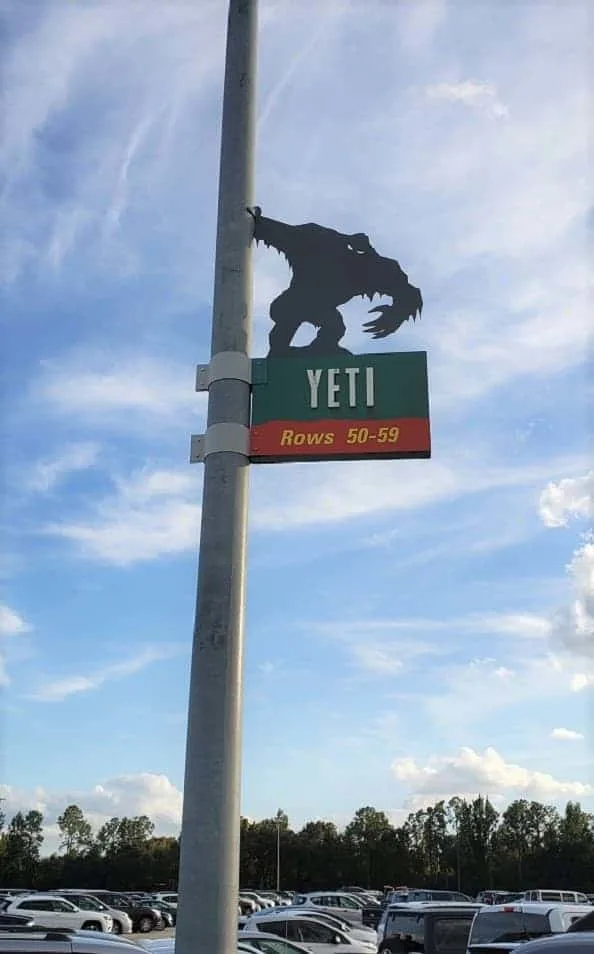 Yeti Parking Marker at Animal Kingdom