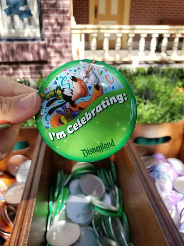 Celebration Buttons at Disneyland
