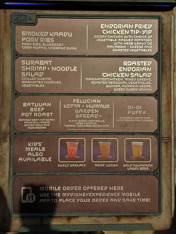 Docking Bay 7 Food and Cargo Menu