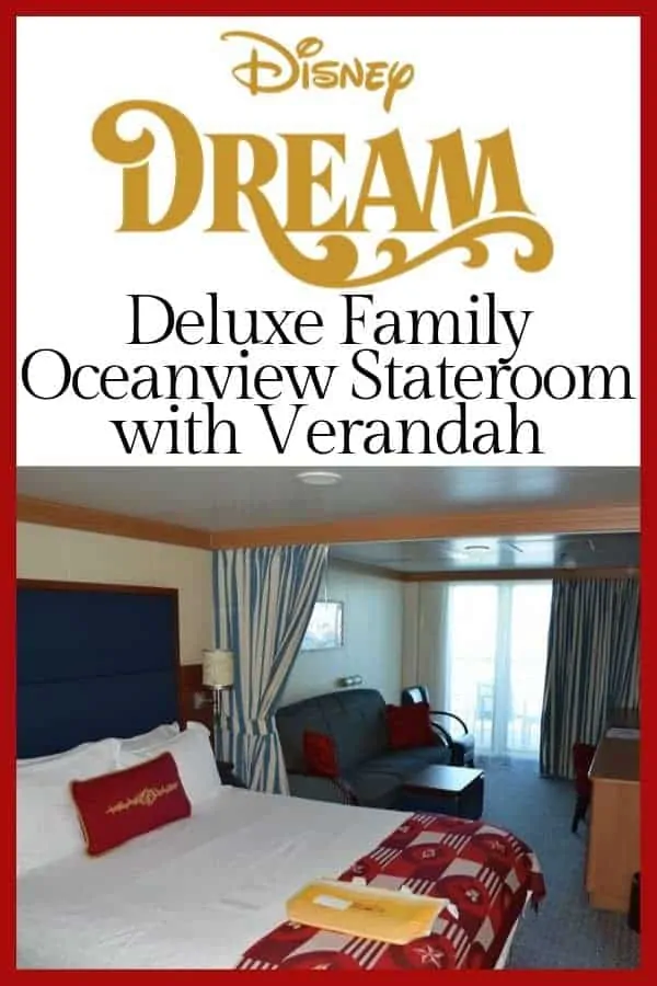Disney Dream Deluxe family oceanview stateroom with verandah