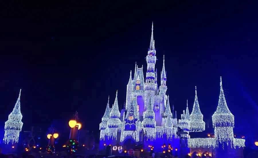 Cinderella Castle Twinkles with Lights