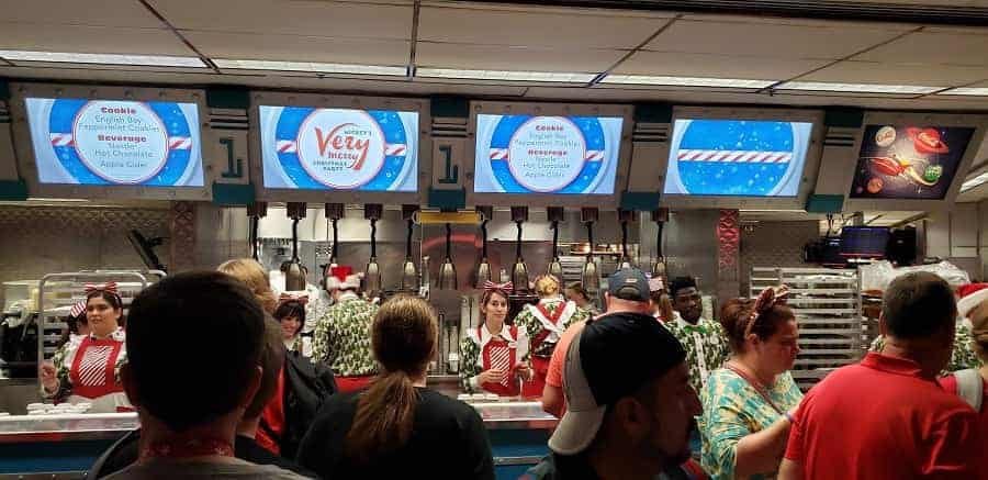 Cookie Lines at Mickey Christmas Party