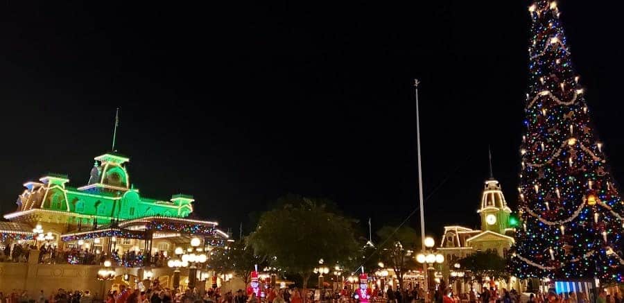 Magic Kingdom at Night during Christmas