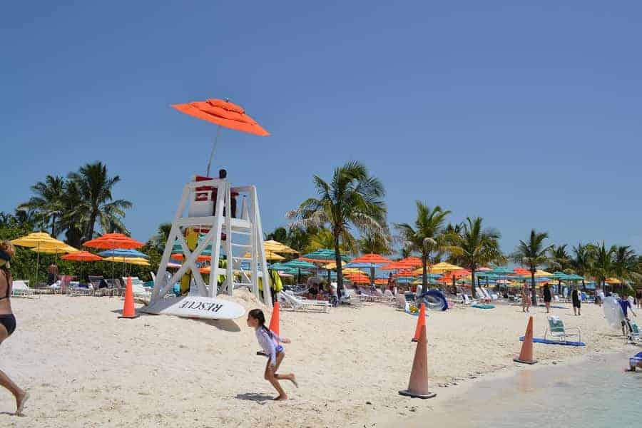 Beach area at Castaway Cay