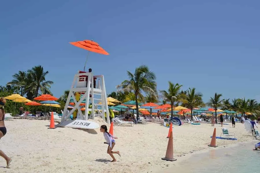 Beach area at Castaway Cay