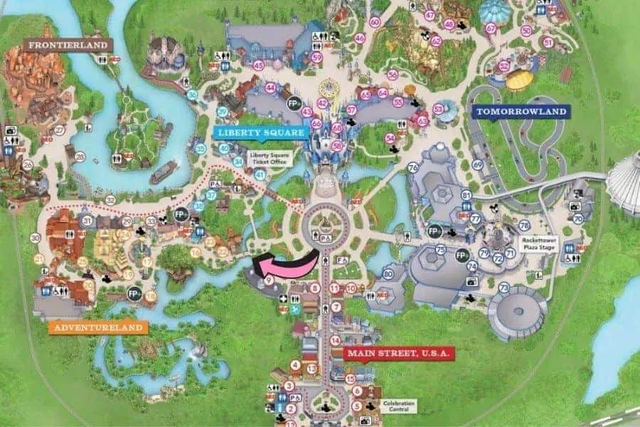 Map to Avoid Crowds at Magic Kingdom