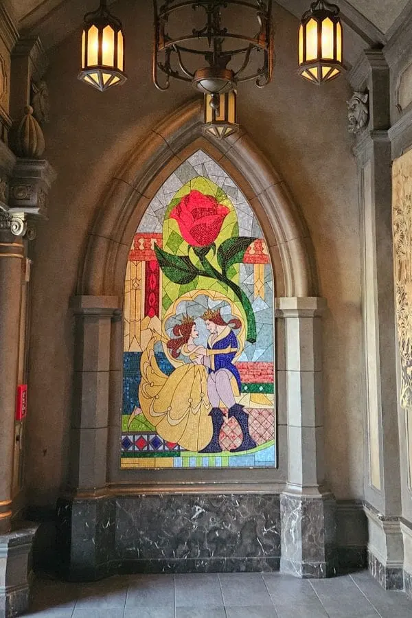 Belle & Prince Stained Glass at Be Our Guest Restaurant