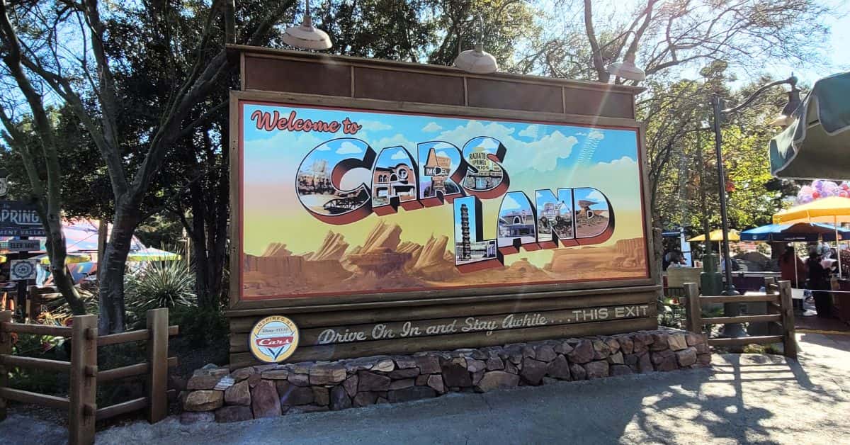 Cars Land Sign