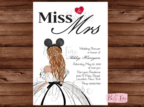 Disney Bridal Shower Invite