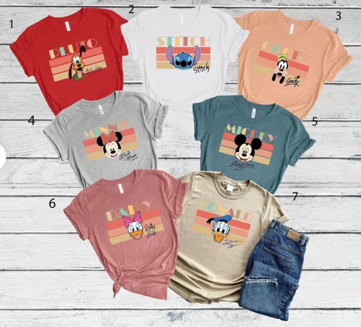 Disney character shirts top