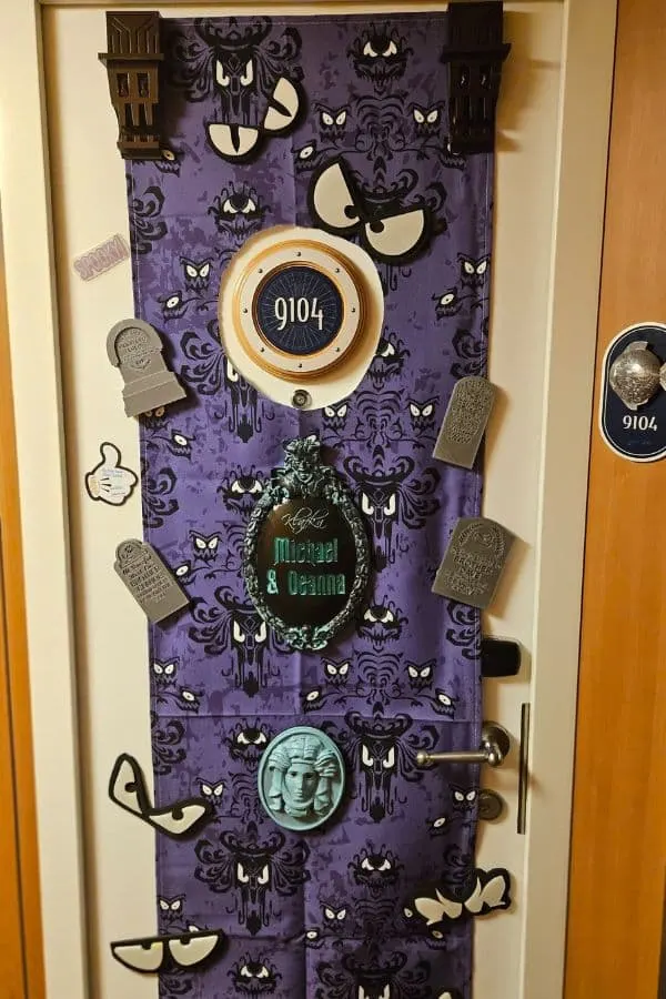 Disney Cruise Halloween Decorated Stateroom Door