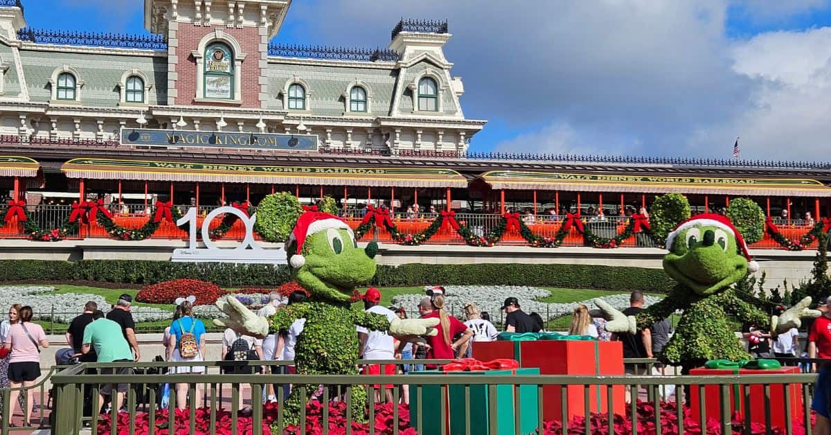 Entrance to Magic Kingdom at Christmas