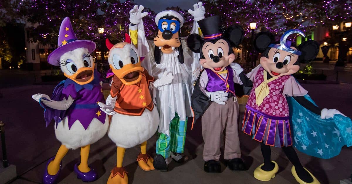 Disney Characters dressed for Halloween at Disneyland