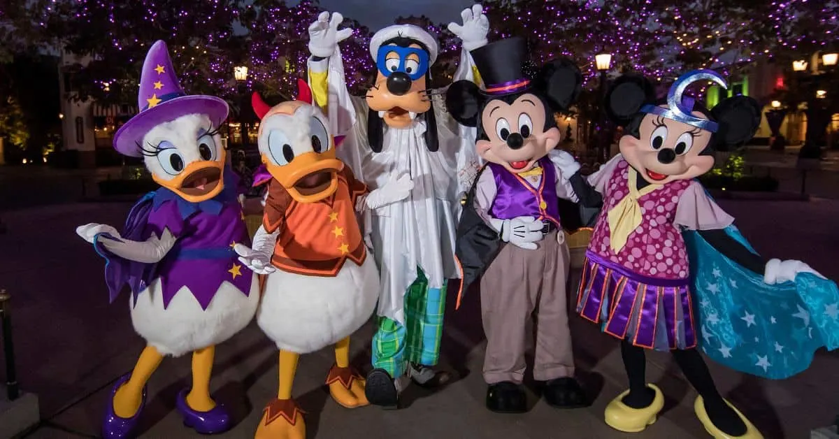 Disney Characters dressed for Halloween at Disneyland