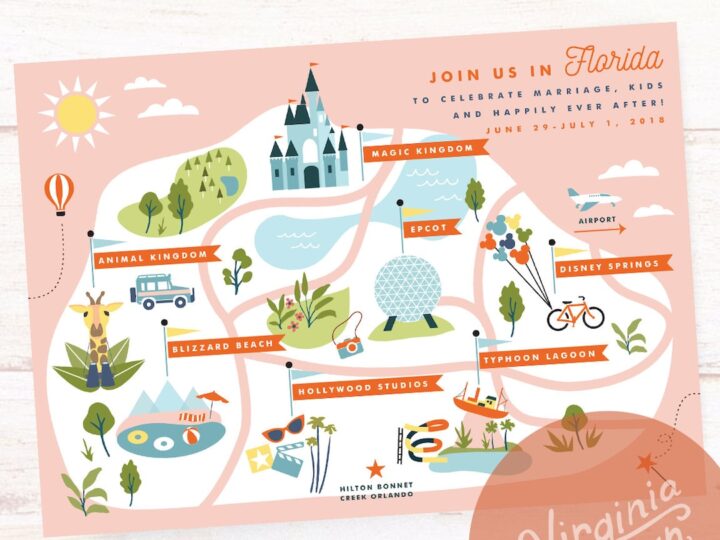Image for Custom Wedding Map Wedding Invitation