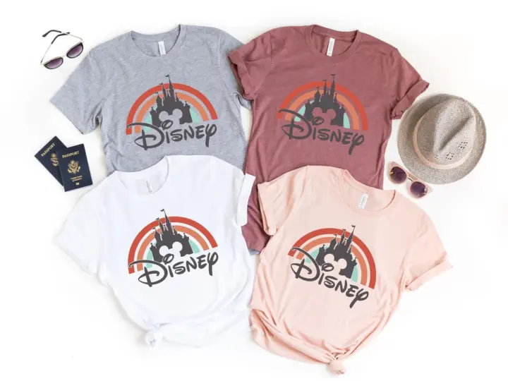 Image for Disney Rainbow Castle Shirt