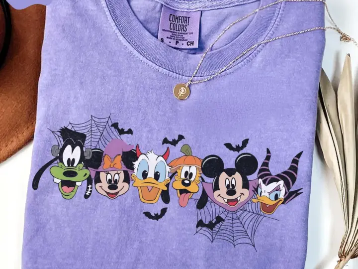 Image for Retro Mickey And Friends Halloween Comfort Colors Shirt