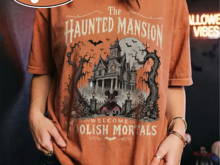 Image for Disney Halloween Mickey Haunted Mansion Shirt