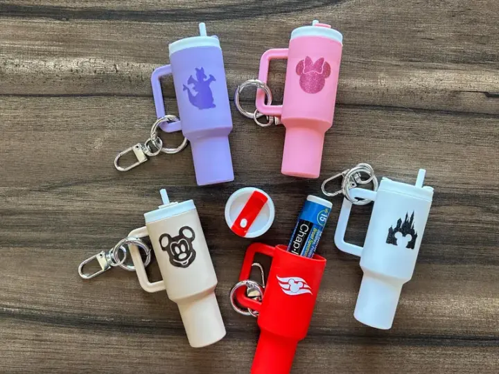 Image for Tumbler chapstick holder keychain bag charm