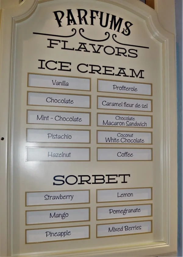 L'artisan des Glaces Menu