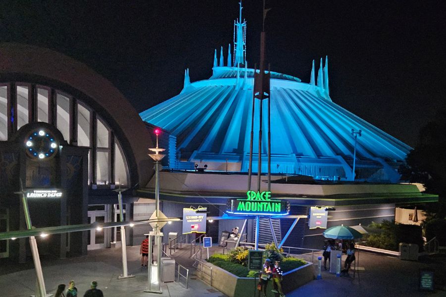 Space Mountain at Night in Magic Kingdom