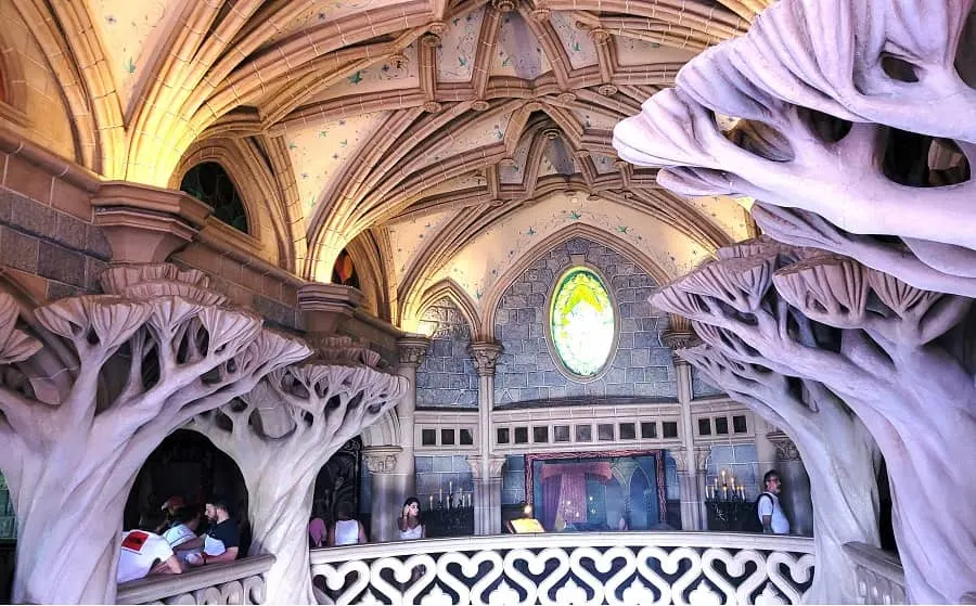 Trees inside Sleeping Beauty Castle