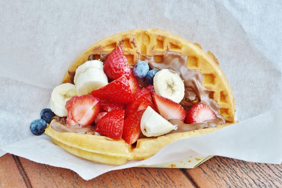 Nutella Waffle with Fruit at Sleepy Hollow Inn