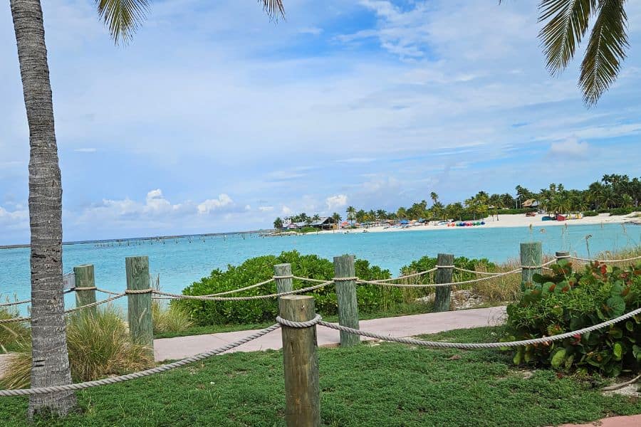 Walking path to beach on Castaway Cay